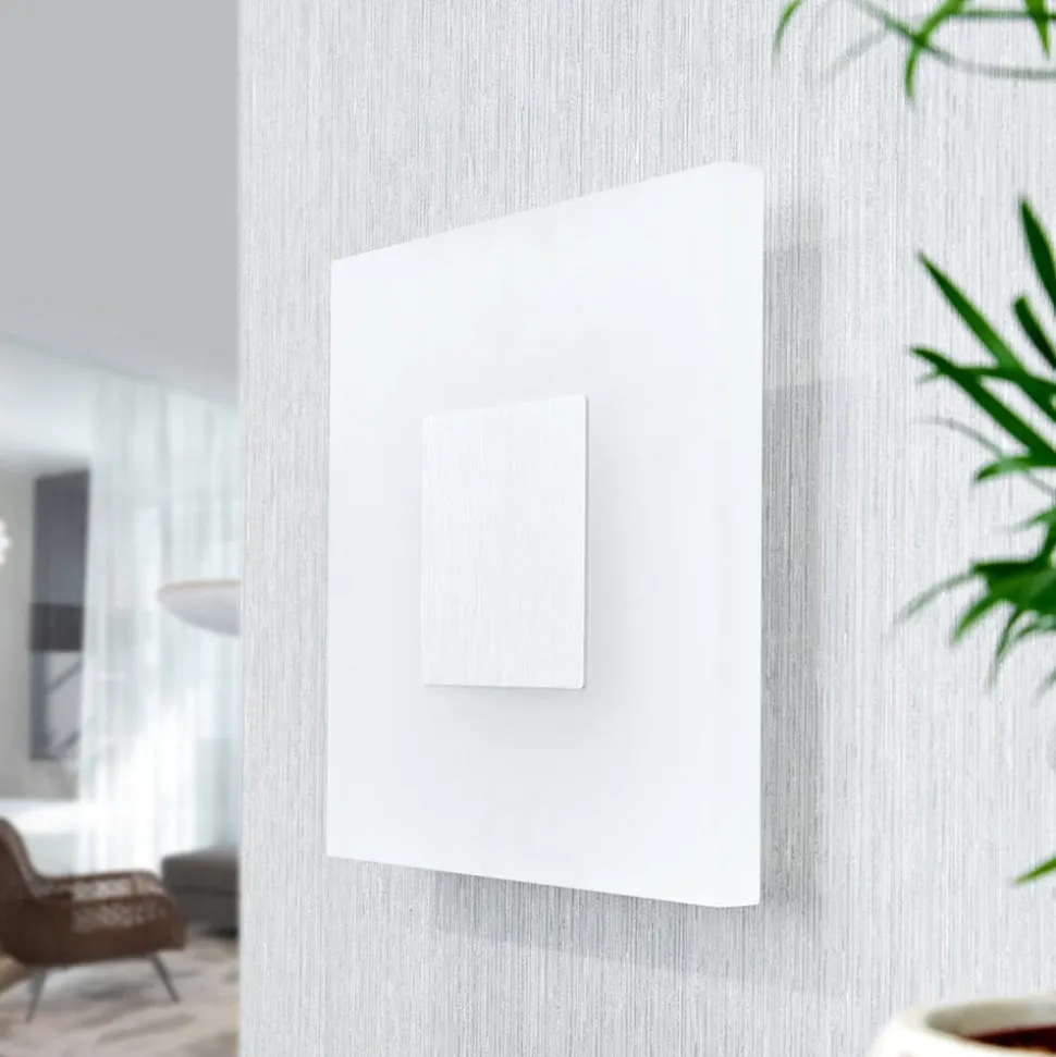 Lucande LED-væglampe Berlind, 26 cm, hvid, glas, metal