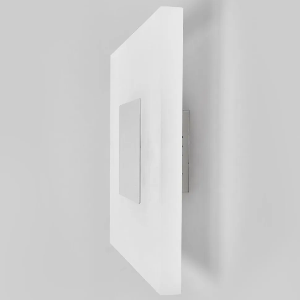 Lucande LED-væglampe Berlind, 26 cm, hvid, glas, metal