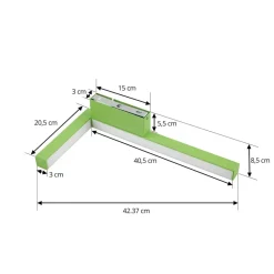 Lucande LED-væglampe Check, grøn, metal, CCT, dæmpbar