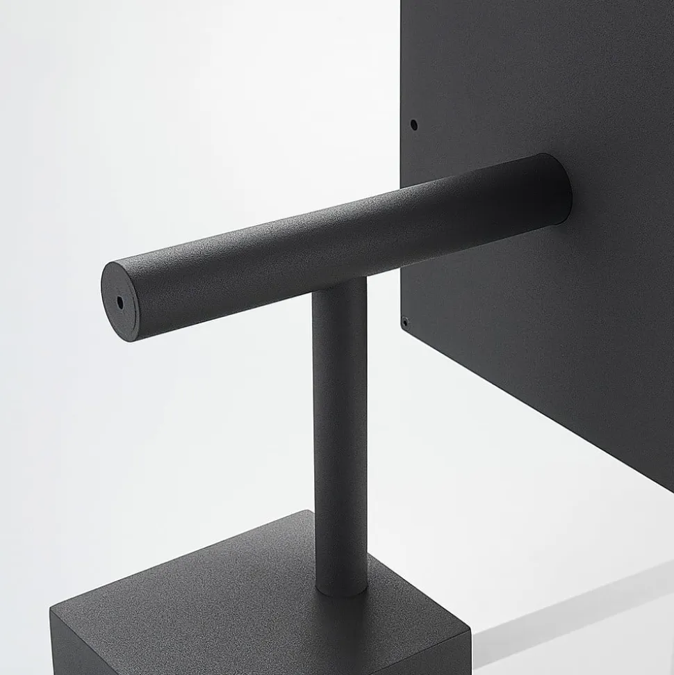 Lucande LED-væglampe Cube, antracit, glas, 37 cm, IP54