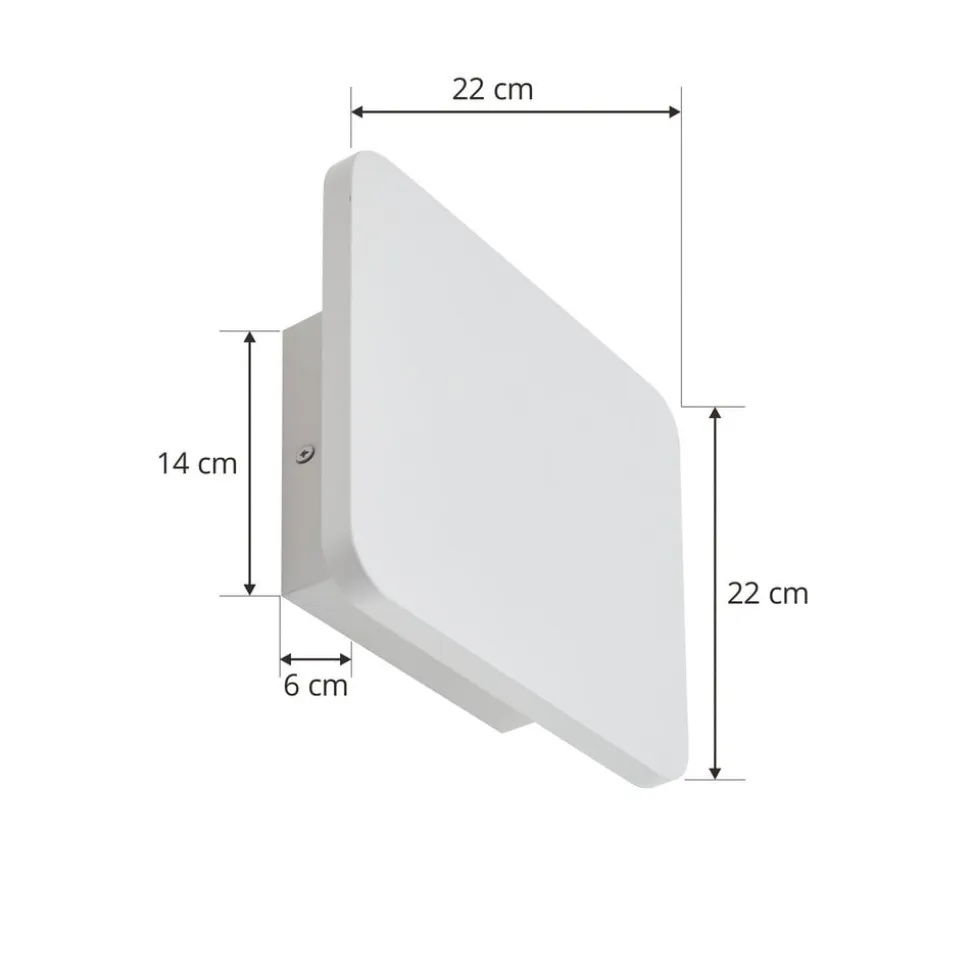 Lucande LED-væglampe Elrik, hvid, 22 cm høj, metal