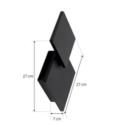 Lucande LED-væglampe Elrik, sort, 27 cm høj, metal