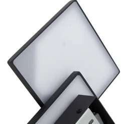 Lucande LED-væglampe Elrik, sort, 27 cm høj, metal