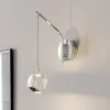 Lucande LED-væglampe Hayley, kromfarvet, glas, højde 34 cm