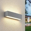 Lucande LED-væglampe Lengo, 25 cm, sølv, 2 lyskilder, IP65