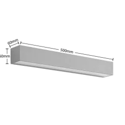 Lucande LED-væglampe Lengo, 50 cm, sølv, 1 lyskilde, IP65