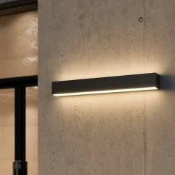 Lucande LED-væglampe Lengo, 50 cm antracit, op/ned 3000K