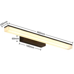 Lucande LED-væglampe Lisana, vandret, 46 cm, IP44