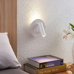 Lucande LED-væglampe Magya, hvid 2 lyskilder. rund