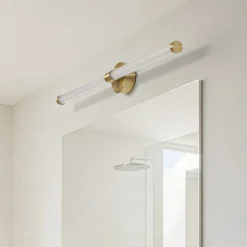 Lucande LED-væglampe Melisa, guld, 90 cm, CCT, IP44