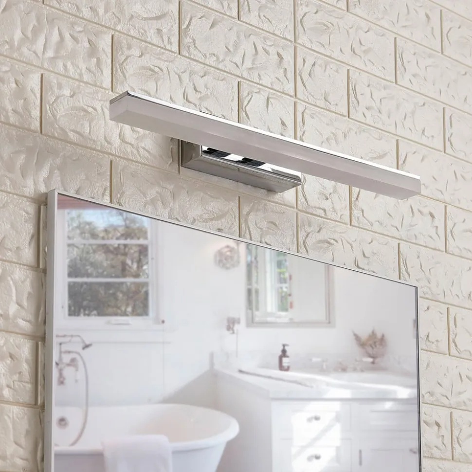 Lucande LED-væglampe til badeværelset Julie, 46 cm, krom, metal, IP44