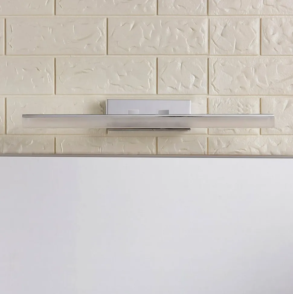 Lucande LED-væglampe til badeværelset Julie, 46 cm, krom, metal, IP44