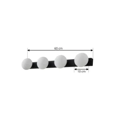 Lucande LED-væglampe til badeværelset Myrra, sort, glas, 60 cm, IP44