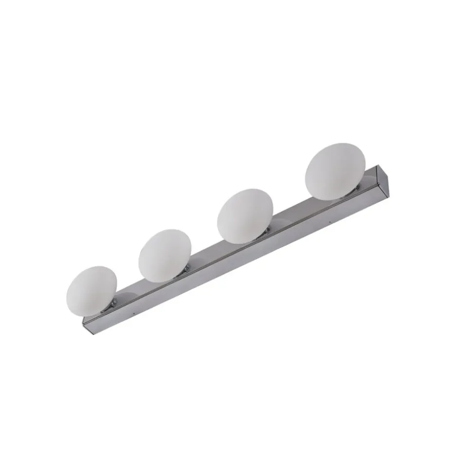 Lucande LED-væglampe til badeværelset Myrra, krom, glas, 60 cm, IP44