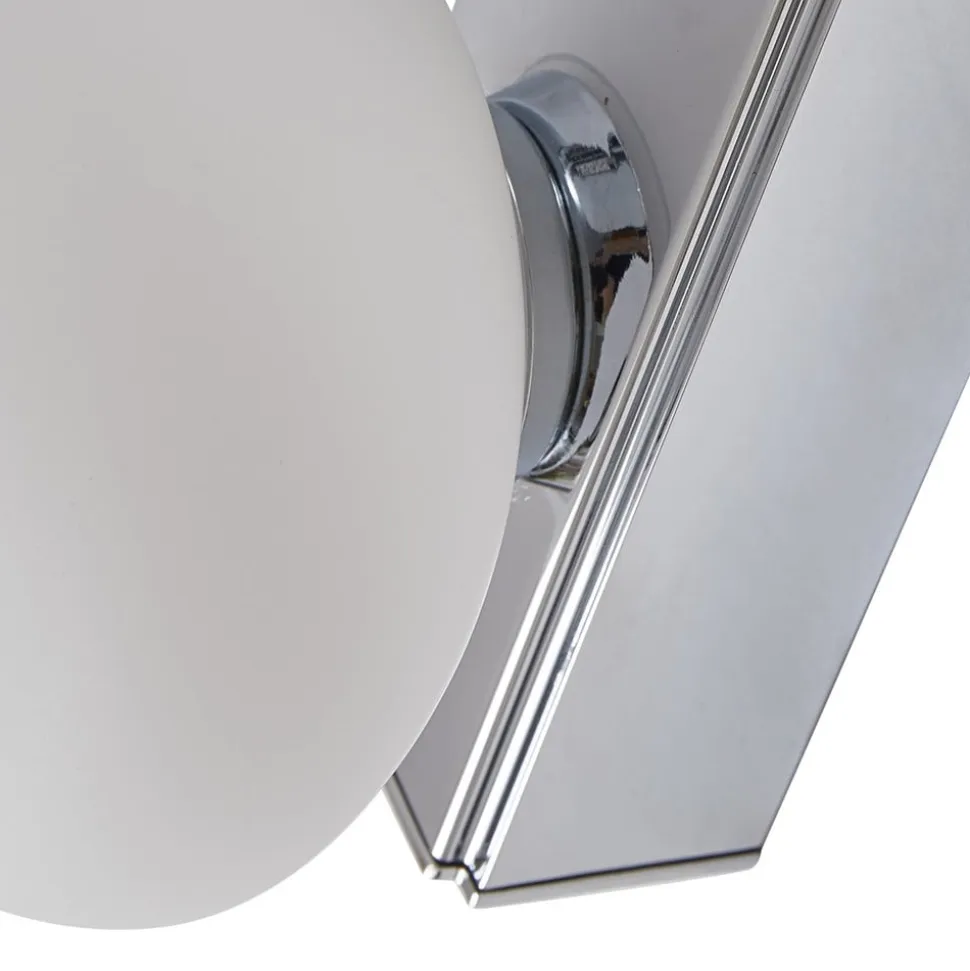 Lucande LED-væglampe til badeværelset Myrra, krom, glas, 60 cm, IP44
