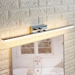 Lucande LED-væglampe til badeværelset Julie, 75 cm, krom, metal, IP44