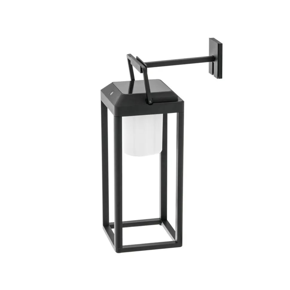 Lucande LED-væglampe Tilena, kantet, sort, aluminium