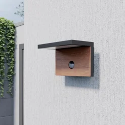 Lucande Lignus LED-væglampe, bevægelsessensor
