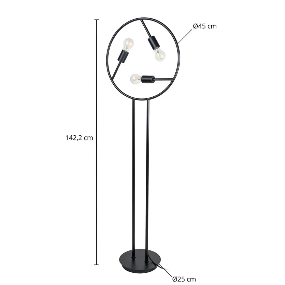 Lucande Linnard gulvlampe af jern, 3 lyskilder