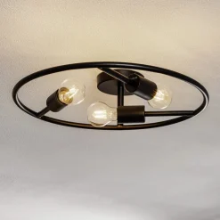 Lucande Linnard loftlampe af stål, 3 lyskilder