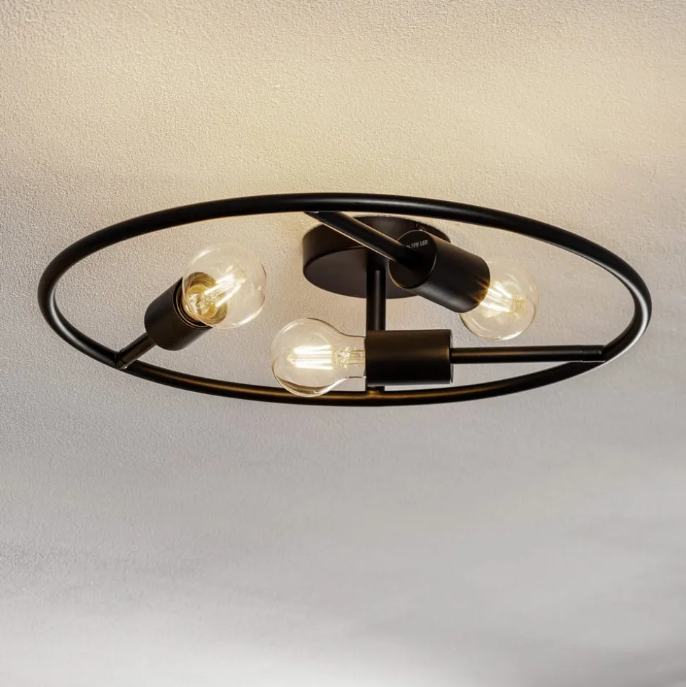 Lucande Linnard loftlampe af stål, 3 lyskilder
