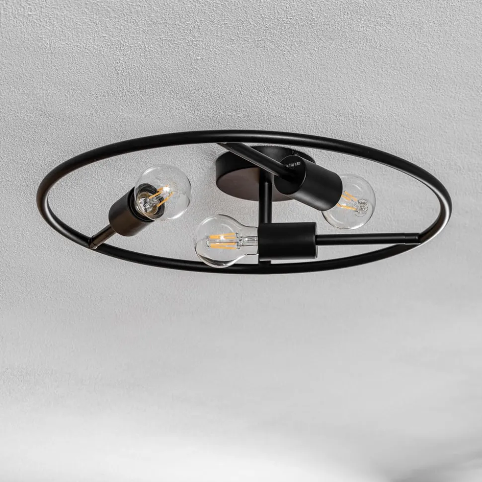 Lucande Linnard loftlampe af stål, 3 lyskilder