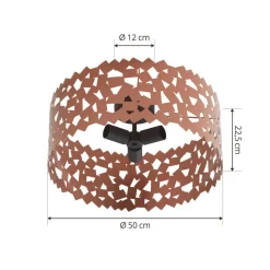 Lucande loftlampe Aeloria, kobber, jern, Ø 50 cm, E27