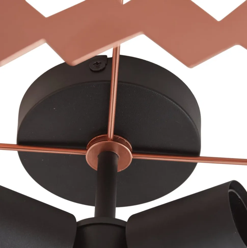 Lucande loftlampe Aeloria, kobber, jern, Ø 50 cm, E27