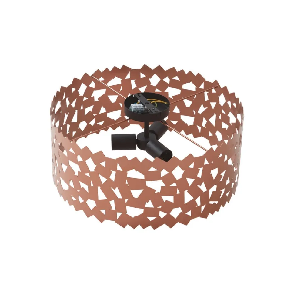 Lucande loftlampe Aeloria, kobber, jern, Ø 50 cm, E27