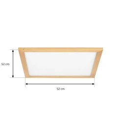 Lucande loftlampe Joren, 52 cm, træ, CCT, fjernbetjening