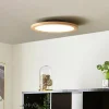 Lucande loftlampe Joren, Ø 38 cm, træ, CCT, fjernbetjening