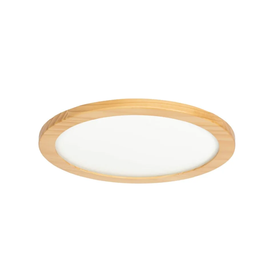 Lucande loftlampe Joren, Ø 38 cm, træ, CCT, fjernbetjening