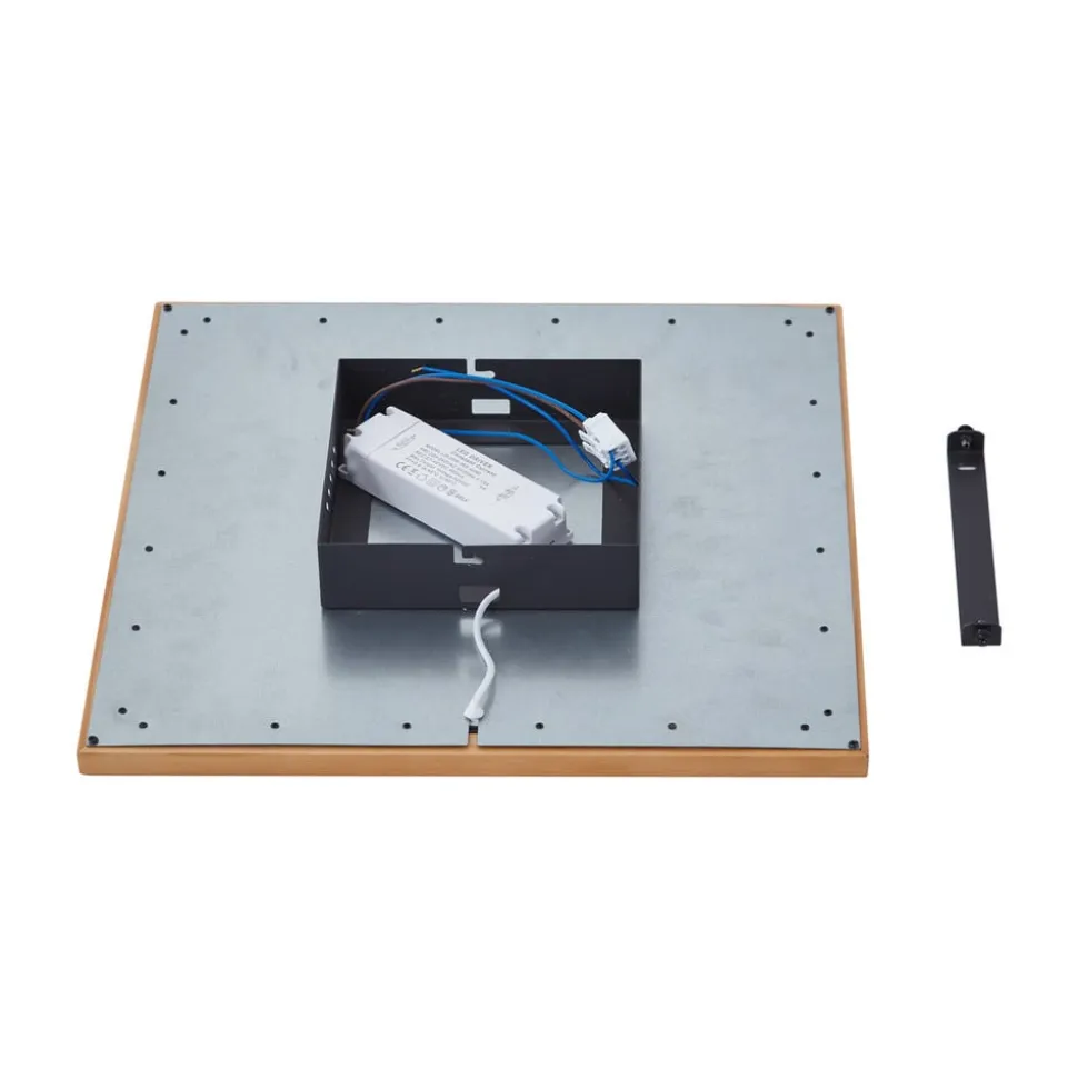 Lucande loftlampe Joren, 42 cm, træ, CCT, fjernbetjening
