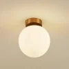 Lucande loftslampe Bidolo, messingfarvet, glas, 15 cm, IP44