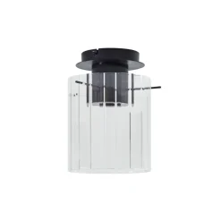 Lucande loftslampe Eirian, 1-lys, sort, glas, E27
