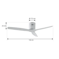 Lucande loftventilator Vindur, hvid, DC, støjsvag, Ø 132 cm