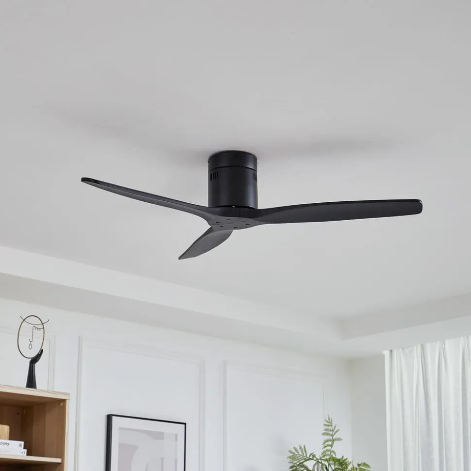 Lucande loftventilator Vindur, sort, DC, støjsvag, 132 cm