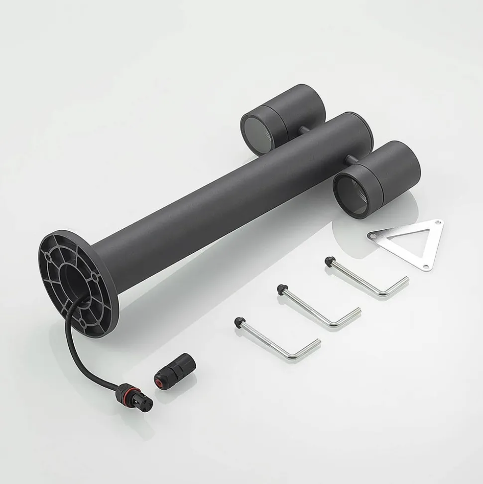 Lucande Maloney sokkellampe, 50 cm, antracit, IP54