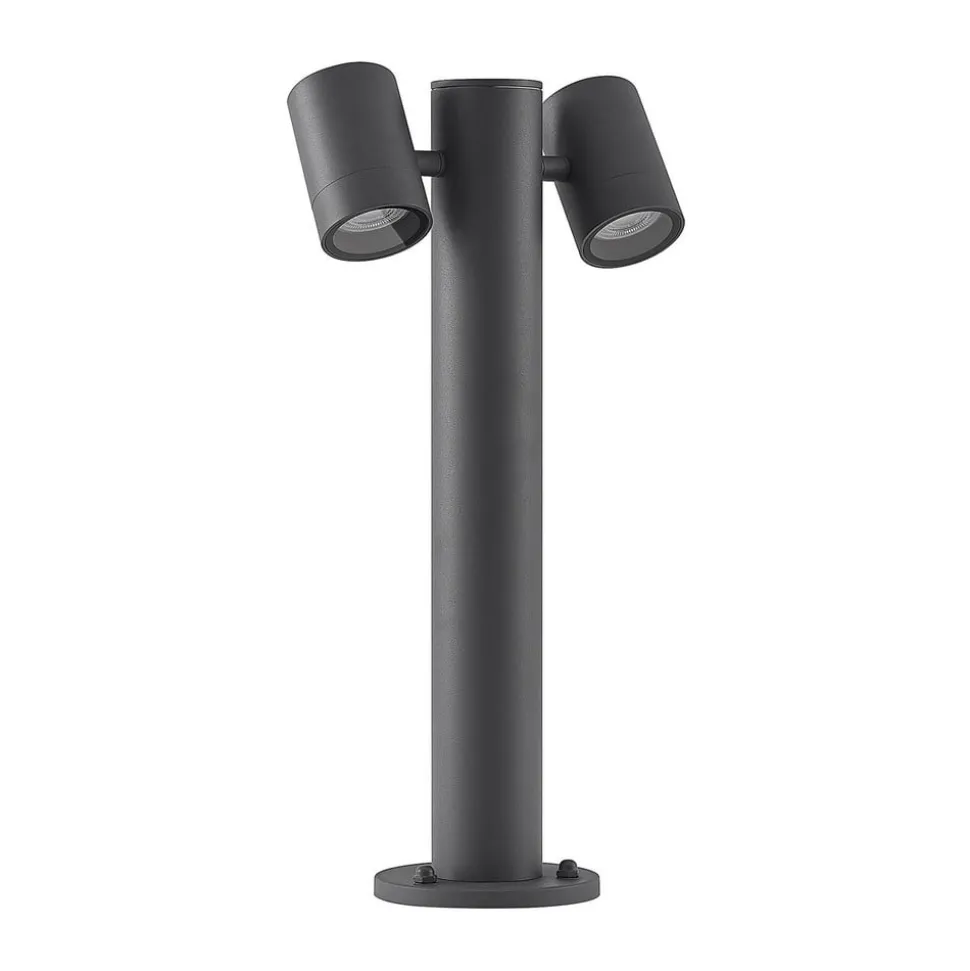 Lucande Maloney sokkellampe, 50 cm, antracit, IP54