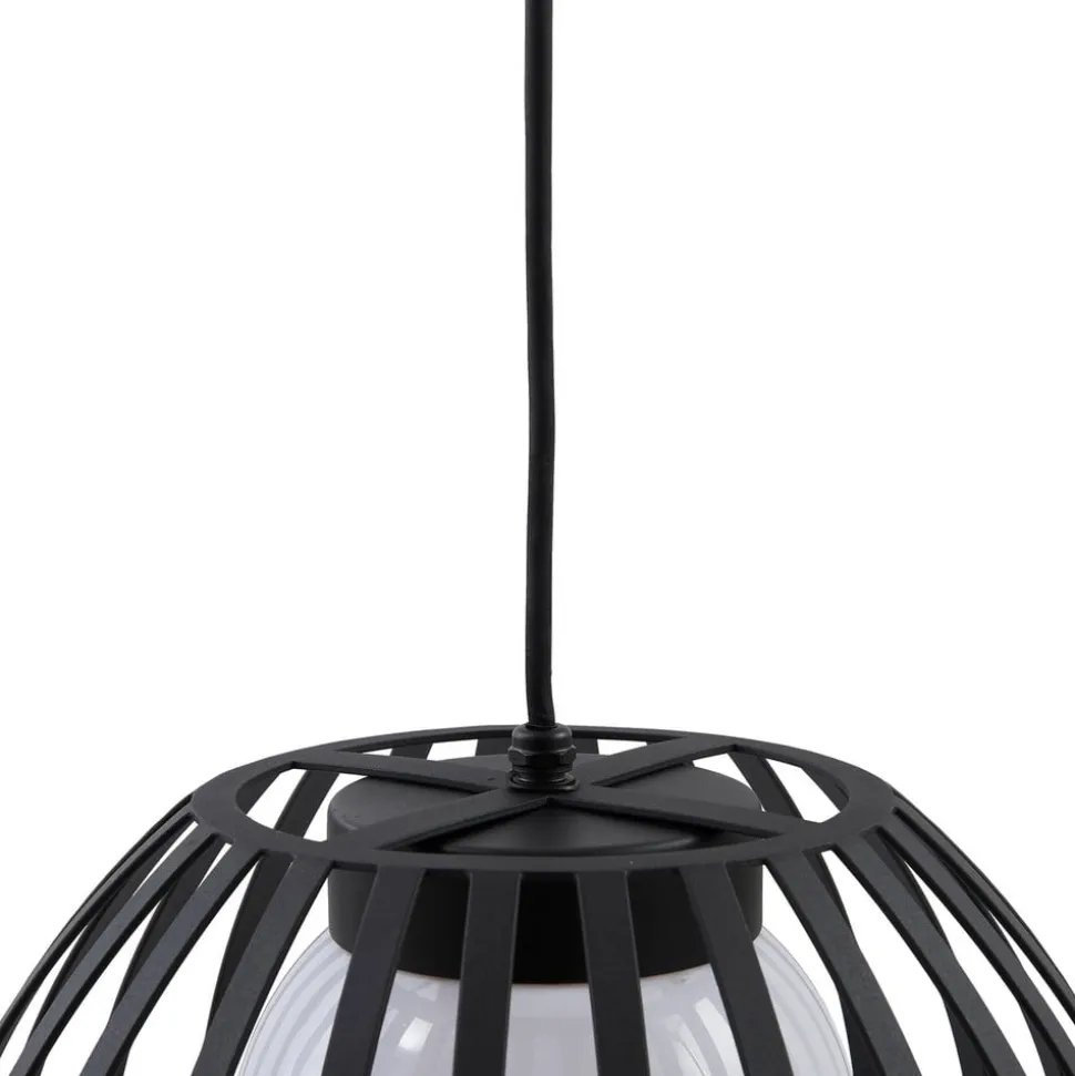 Lucande Marrin udendørs hængelampe, sort, metal, Ø 31 cm