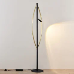 Lucande Matwei LED-gulvlampe, oval, messing