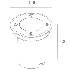 Lucande nedgravningslampe Ava, Ø 12 cm, rund, IP67, GU10