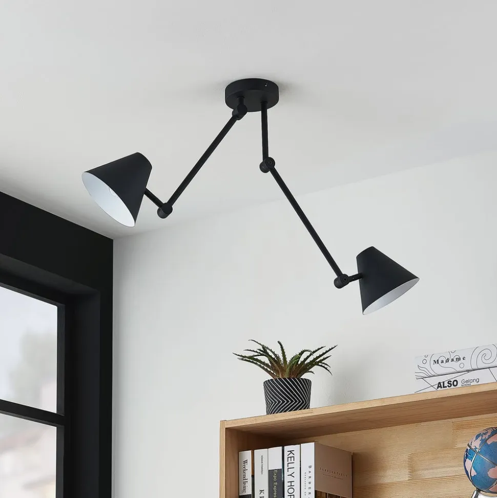 Lucande Phina loftlampe i sort, 2 lyskilder