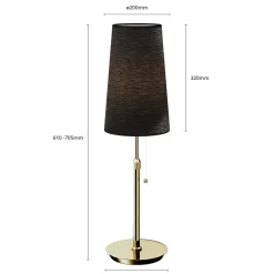 Lucande Pordis-bordlampe, messing-sort