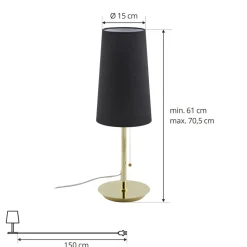 Lucande Pordis-bordlampe, messing-sort