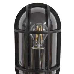 Lucande Serine udendørs væglampe, 27,1 cm, sort, aluminium