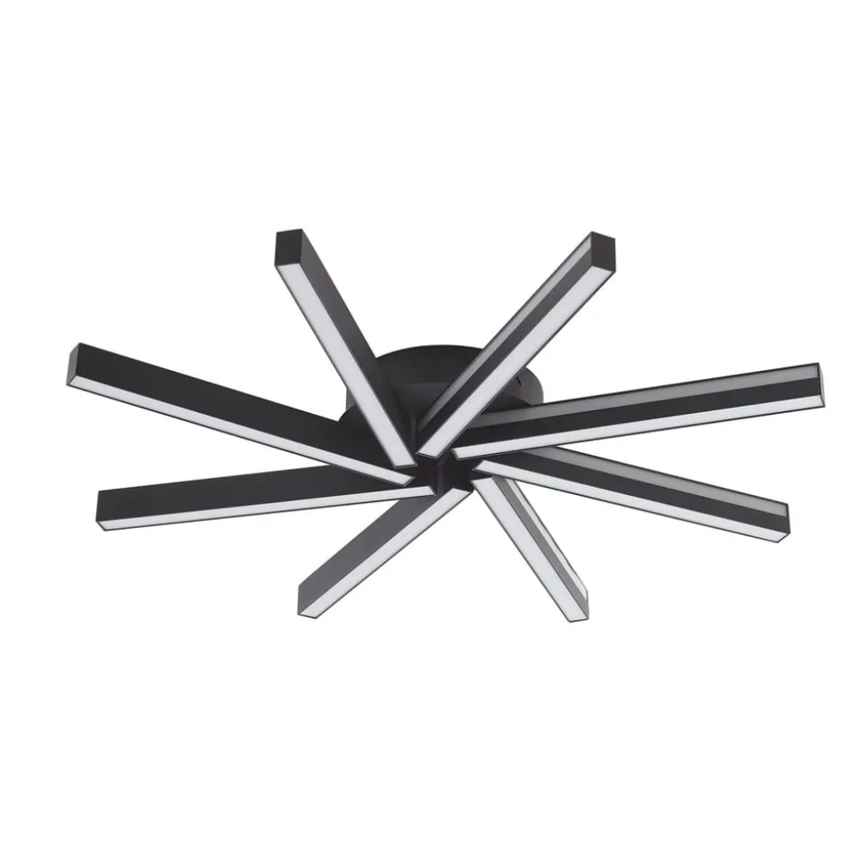 Lucande Smart LED-loftlampe Tjado, Ø70 cm, sort, RGBW