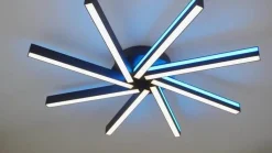 Lucande Smart LED-loftlampe Tjado, Ø70 cm, sort, RGBW