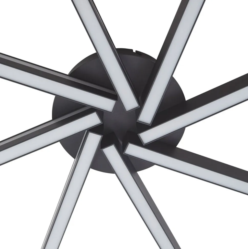Lucande Smart LED-loftlampe Tjado, Ø70 cm, sort, RGBW