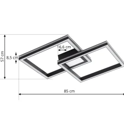 Lucande Smart LED-loftslampe Tjado, 85 cm, sort, RGB, CCT